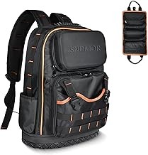 SNDMOR Mochila Portaherramientas, 53 Bolsillos Mochila Electricista, Mochila De Herramientas Con Fondo De Goma Reforzado Imperm