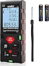 ATOLLA Telémetro Láser 60m Medidor Láser de Distancia Pantalla Retroiluminada LCD con Función de Almacenamiento de Datos M / In