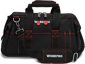 WORKPRO - Bolsa de almacenamiento de herramientas de boca ancha de 40,6 cm con base de goma a prueba de agua, W081022A, 16 pulg