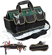 Bolsa Herramientas, 17 Pulgadas para Bolsa Herramientas Grande, Base de Goma A Prueba de Agua, con Correa de Hombro Ajustable (