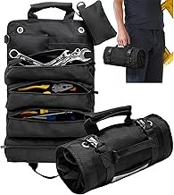Bolsa De Herramientas, Bolsa Pequeña de Herramientas con Bolsillos Desmontables, Bolsa de Herramientas Enrollable Versátil con
