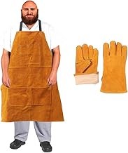 Urby Big and Tall Plus Size Leather Welding Apron For Men Flame Resistant, Overol Para Soldador, Unisex XL XXL Or Plus, W36+