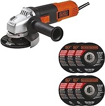 BLACK+DECKER Mini Esmeriladora 4 1/2 Pulgadas de 820W con 11000Rpm con 6 discos abrasivos G720P
