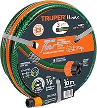 Truper MAN-10X1/2RE, Manguera 1/2", reforzada, 3 capas, conexiones plásticas, 10 m