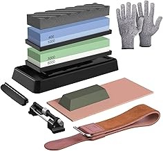 Juego de Piedras para Afilar Cuchillos - Kit Afilador de Piedra de Afilar Premium de 4 Lados de Grano 400/1000 3000/8000 - Guan
