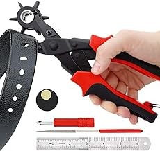 Perforadora de Cuero Pinza Sacabocado Estrella Ojilladora Cinturon Kit Alicate Giratorio Varios Tamaños Cinturon Tela Reloj