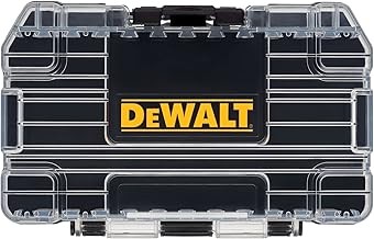 DEWALT ToughCase - Caja de herramientas para piezas pequeñas, organizador de 1 compartimento, cierre de clip para cierre seguro